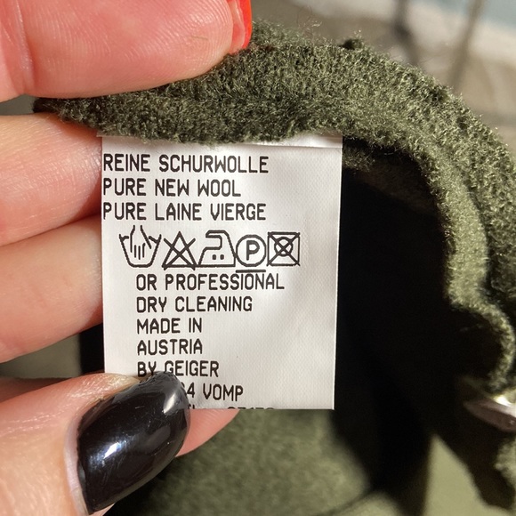 Nwot Vintage Geiger Boiled Wool Button Crop Green Jacket Blazer cardigan - Picture 10 of 10